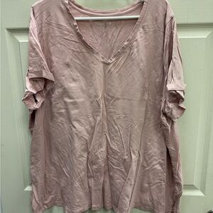 Ava & Viv Mauve V-Neck Short Sleeve Top